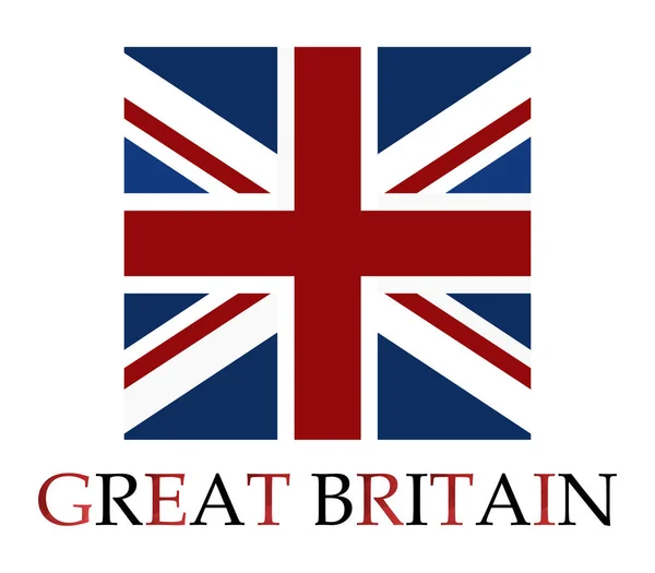 Bandiera di britannico illustrato su uno sfondo bianco — Vettoriale Stock
