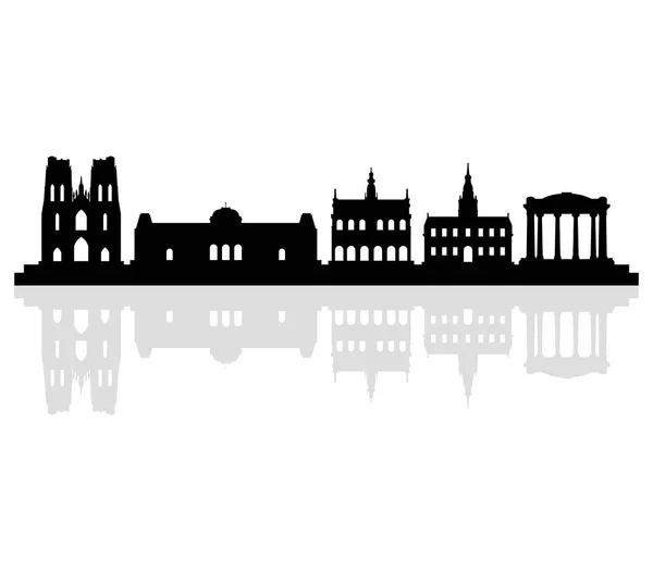 Bruselas skyline ilustrados sobre un fondo blanco — Vector de stock