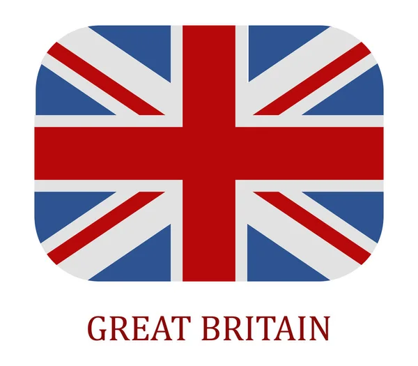Bandeira da Grã-Bretanha ilustrada sobre um fundo branco — Vetor de Stock