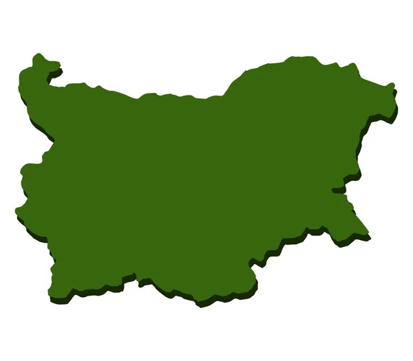 Mapa de bulgaria ilustrado sobre um fundo branco — Vetor de Stock