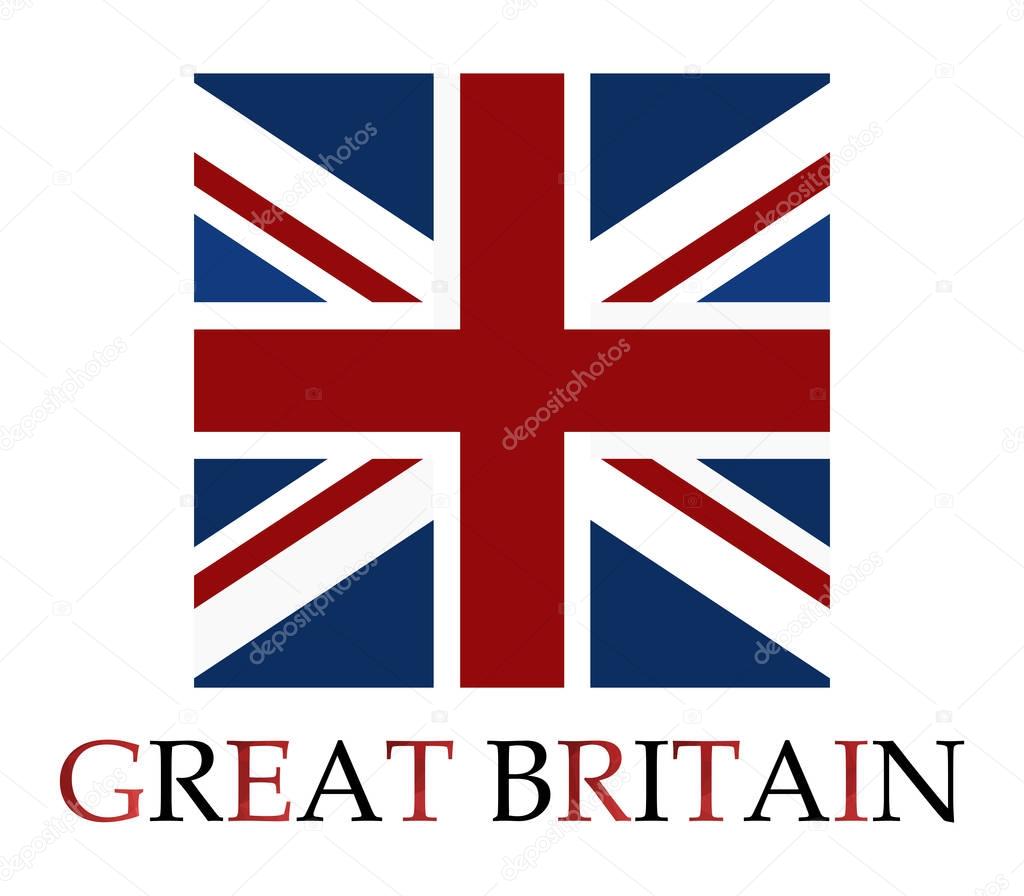 flag of britain illustrated on a white background