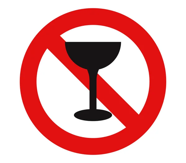 No alcohol icon illustrated on a white background — Stock Vector