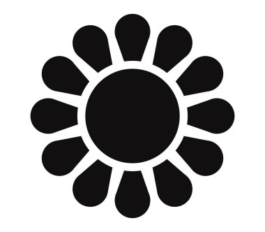 Beyaz bir arka plan üzerinde resimli çiçek simgesi