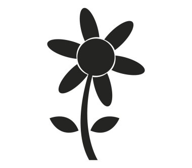 Beyaz bir arka plan üzerinde resimli çiçek simgesi