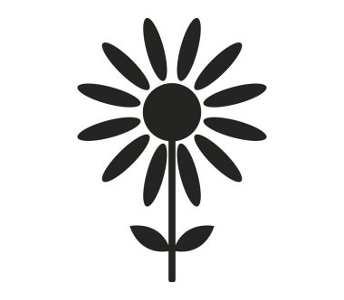 Beyaz bir arka plan üzerinde resimli çiçek simgesi