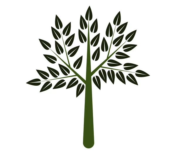 Icono del árbol ilustrado sobre un fondo blanco — Archivo Imágenes Vectoriales