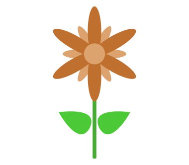 Beyaz bir arka plan üzerinde resimli çiçek simgesi