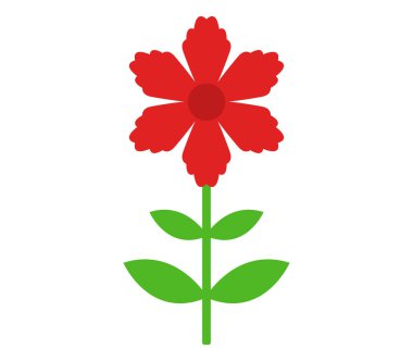 Beyaz bir arka plan üzerinde resimli çiçek simgesi