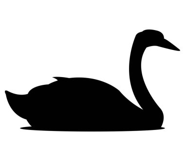 Beyaz bir arka plan üzerinde resimli kuğu simgesi