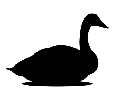 Beyaz bir arka plan üzerinde resimli kuğu simgesi