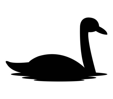 Beyaz bir arka plan üzerinde resimli kuğu simgesi