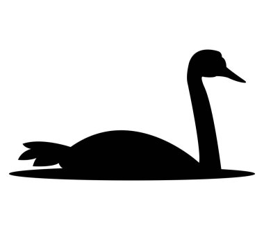 Beyaz bir arka plan üzerinde resimli kuğu simgesi