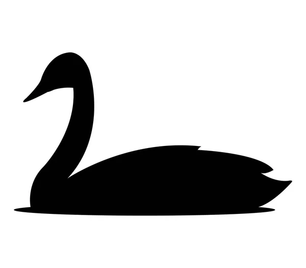 Swan icon illustrated on a white background — Stock Vector