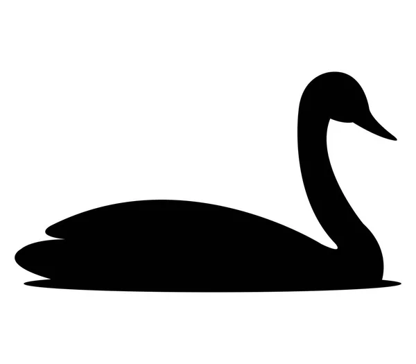 Icône de cygne illustrée sur un fond blanc — Image vectorielle