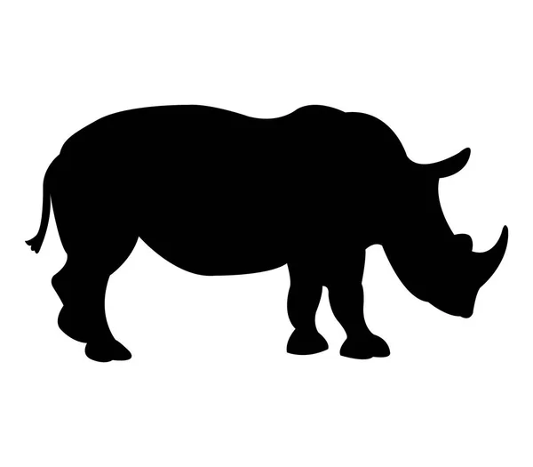 Beyaz bir arka plan üzerinde resimli gergedan simgesi