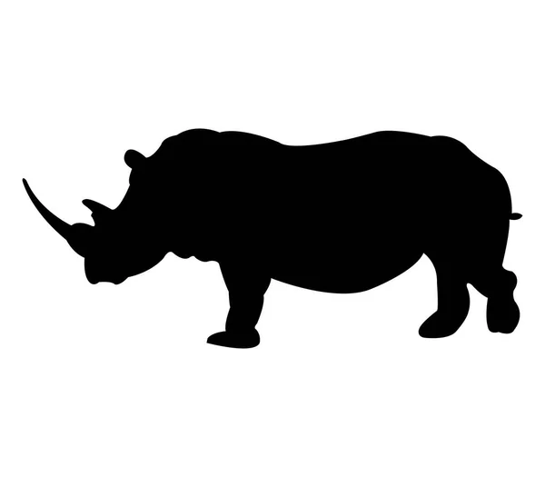 Icono de Rhino ilustrado sobre un fondo blanco — Archivo Imágenes Vectoriales