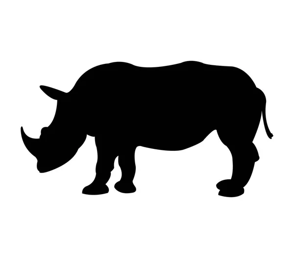Ρινόκερος εικονίδιο απεικονίζεται σε λευκό φόντο — Διανυσματικό Αρχείο