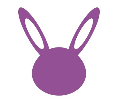 Beyaz bir arka plan üzerinde resimli tavşan simgesi