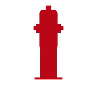 Beyaz bir arka plan üzerinde resimli hidrant simgesi