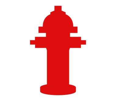 Beyaz bir arka plan üzerinde resimli hidrant simgesi