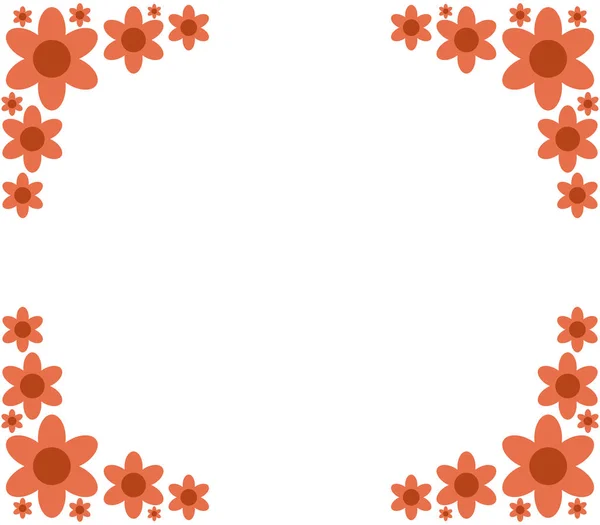 Quadro de flores ilustradas sobre um fundo branco — Vetor de Stock