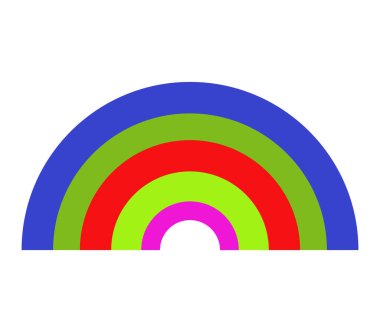 Beyaz bir arka plan üzerinde resimli gökkuşağı simgesi