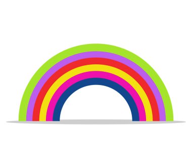 Beyaz bir arka plan üzerinde resimli gökkuşağı simgesi
