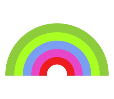 Beyaz bir arka plan üzerinde resimli gökkuşağı simgesi