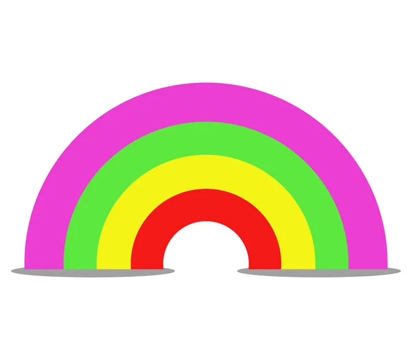 Icono del arco iris ilustrado sobre un fondo blanco — Vector de stock