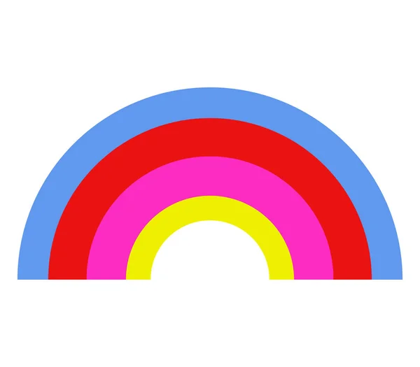 Icono del arco iris ilustrado sobre un fondo blanco — Vector de stock