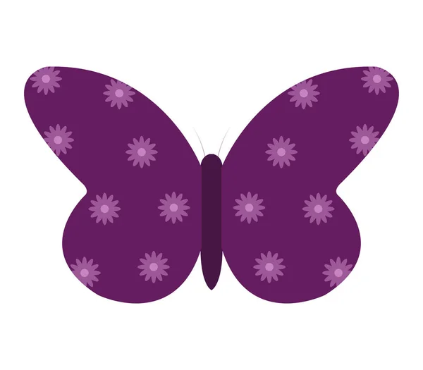 Icône papillon illustrée sur un fond blanc — Image vectorielle