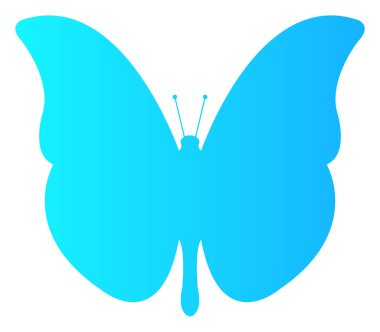 Beyaz bir arka plan üzerinde resimli kelebek simgesi