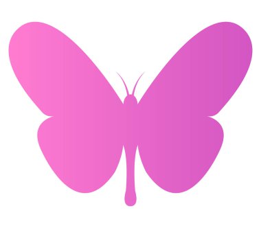 Beyaz bir arka plan üzerinde resimli kelebek simgesi