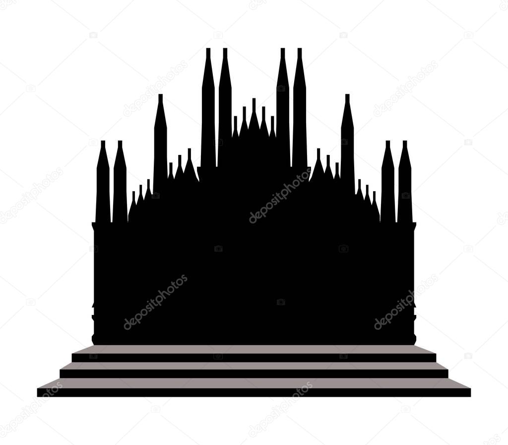icon of Milan Cathedral illustrated on a white background