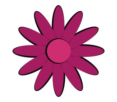 Beyaz bir arka plan üzerinde resimli çiçek simgesi