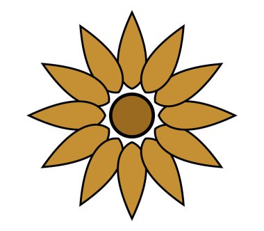 Beyaz bir arka plan üzerinde resimli çiçek simgesi