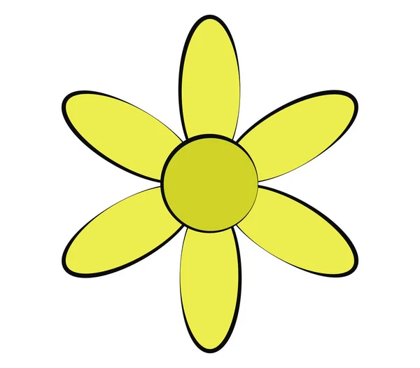 Icône de fleur illustrée sur un fond blanc — Image vectorielle
