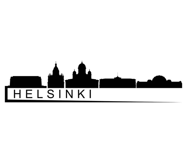 Helsinki skyline illustré sur un fond blanc — Image vectorielle