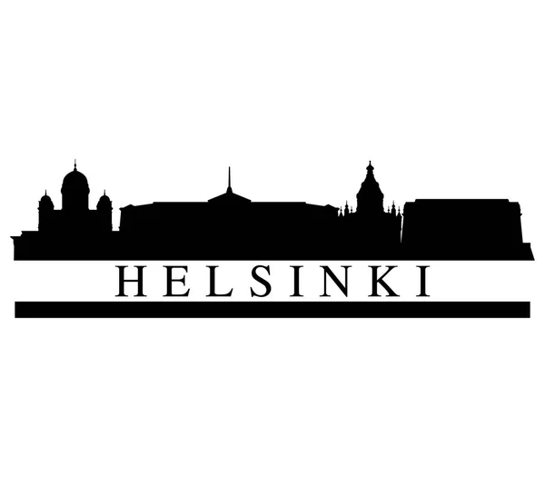 Panorama Helsinek na bílém pozadí — Stockový vektor