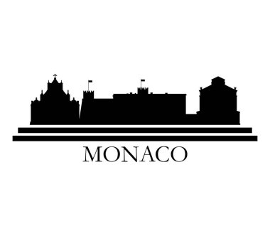 Beyaz bir arka plan üzerinde resimli monaco manzarası
