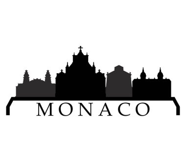 Beyaz bir arka plan üzerinde resimli monaco manzarası