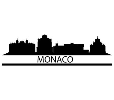 Beyaz bir arka plan üzerinde resimli monaco manzarası