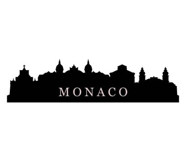 Beyaz bir arka plan üzerinde resimli monaco manzarası