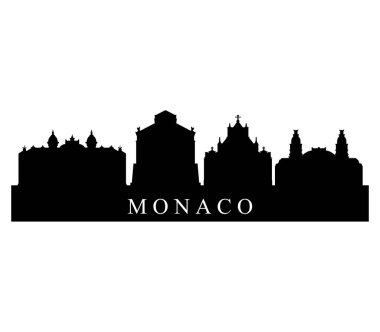 Beyaz bir arka plan üzerinde resimli monaco manzarası