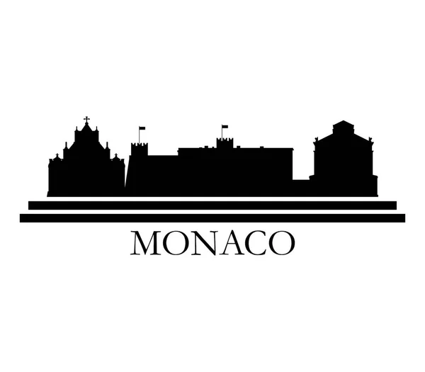 Skyline de Mónaco ilustrado sobre un fondo blanco — Vector de stock