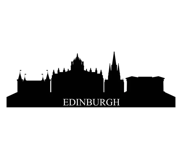 Edinburgh skyline illustrated on a white background — Stock Vector