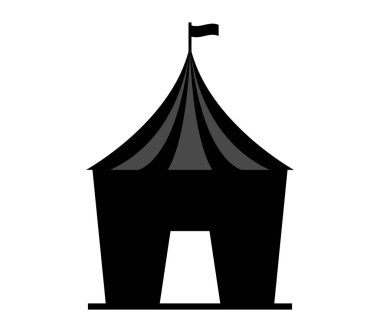 Beyaz bir arka plan üzerinde resimli sirk simgesi