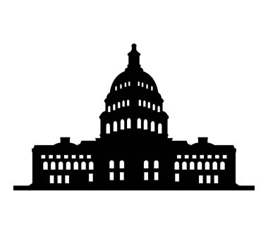 Beyaz Saray simgesi beyaz bir arka plan üzerinde resimli