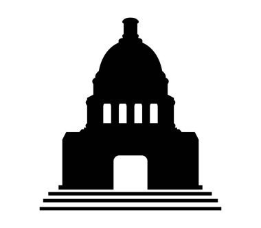 Beyaz Saray simgesi beyaz bir arka plan üzerinde resimli