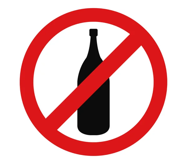Nenhum ícone de álcool ilustrado em um fundo branco —  Vetores de Stock